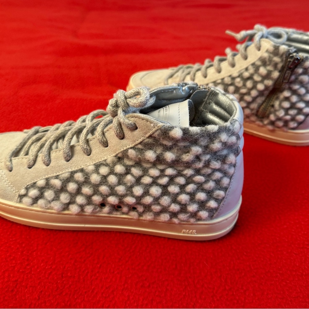 P448 Gray High-Top suede/Bubble wool Italy Sneakers women’s size 38/US 8 EUC